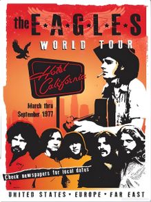 Poster collecting : the eagles - 1977 World Tour !! cartel concierto 30x40 !!